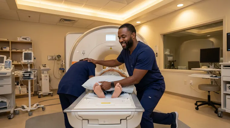 That metal detector isn't optional. One missed earring can become a projectile at 1.5 Tesla. Safety screening is the most critical skill you'll learn.