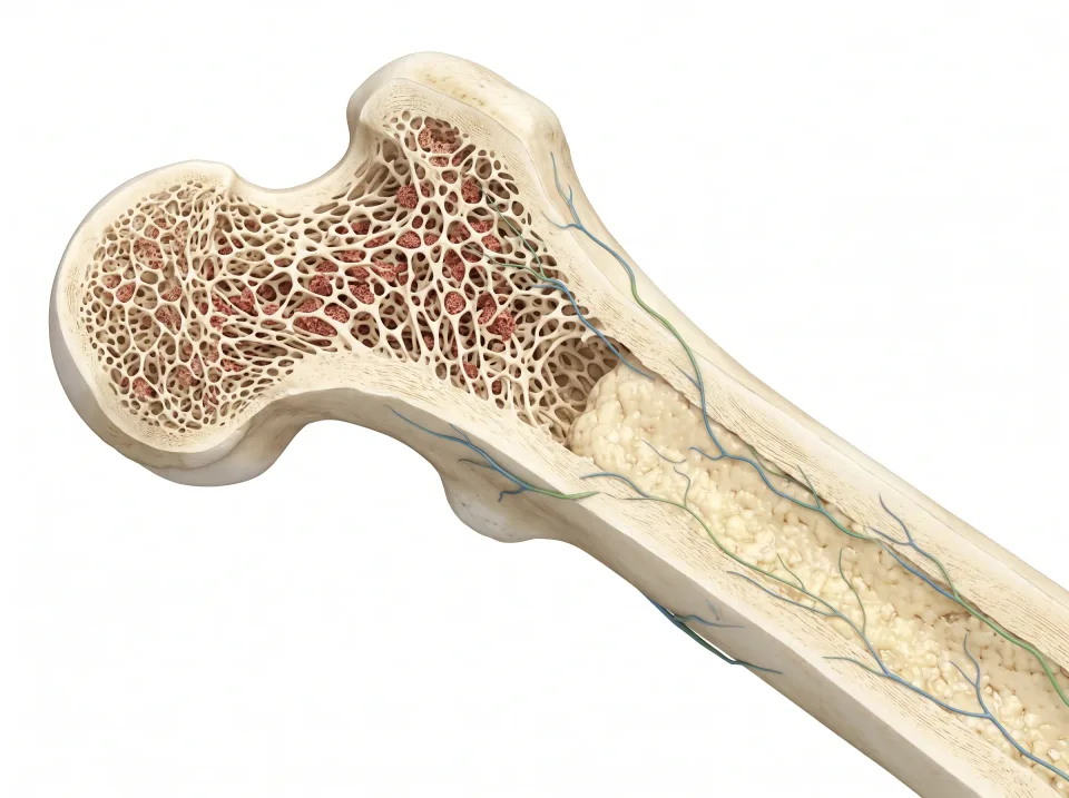 Cortical shell. A dense outer shell provides strength and protection.