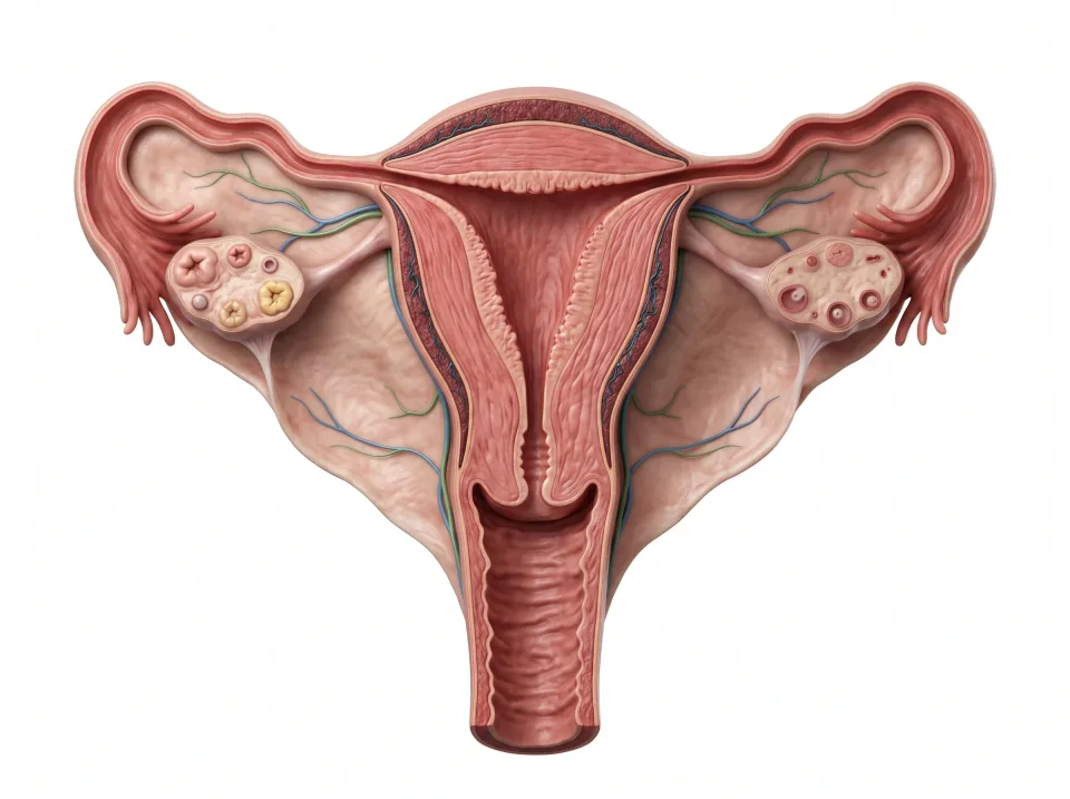 Ovary. An ovary releases eggs and produces hormones. One lies on each side of the uterus.