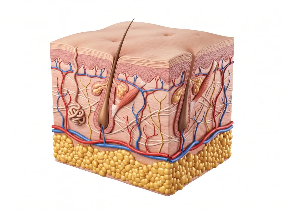 Epidermis. Outer barrier. It has no blood vessels.