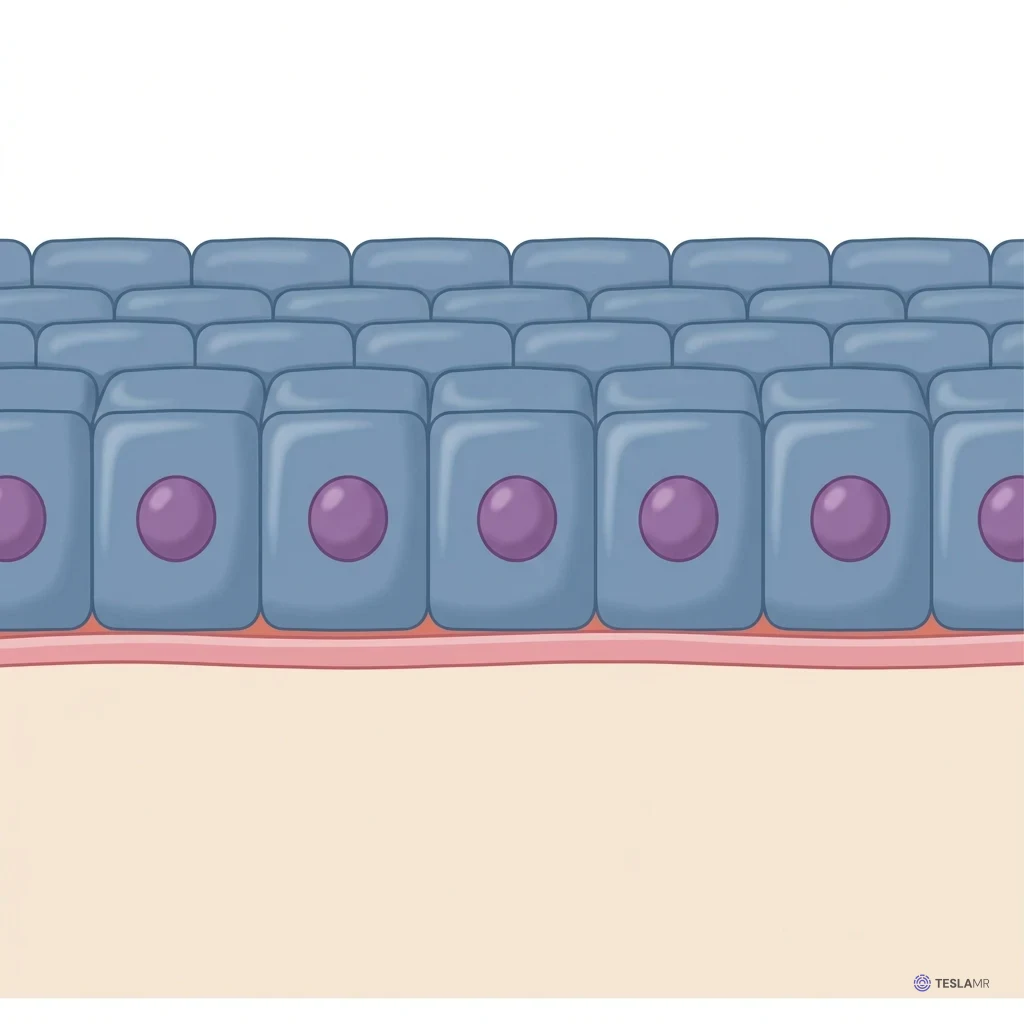 Epithelial tissue, magnified drawing