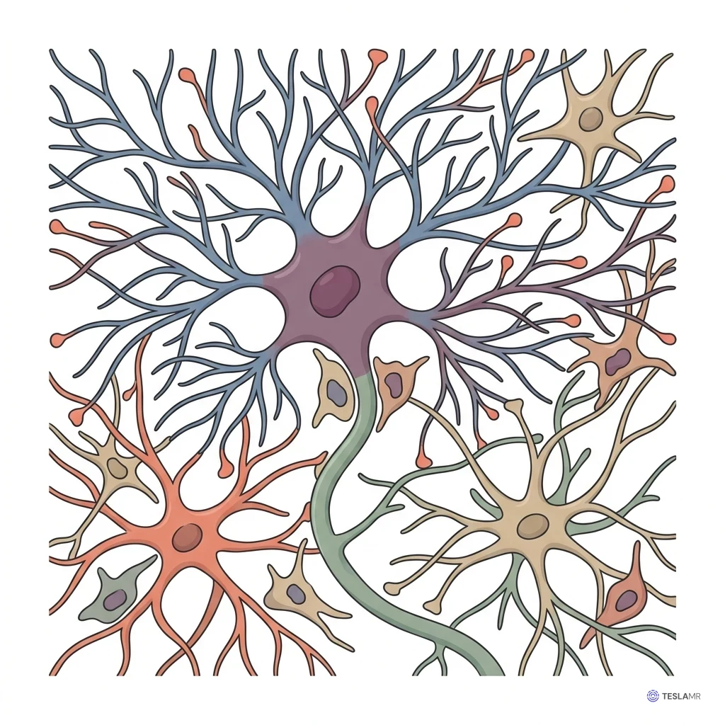 Nervous tissue, magnified drawing